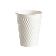 200ml Double-Wall Embossed White Paper Coffee Cups 40-Pack