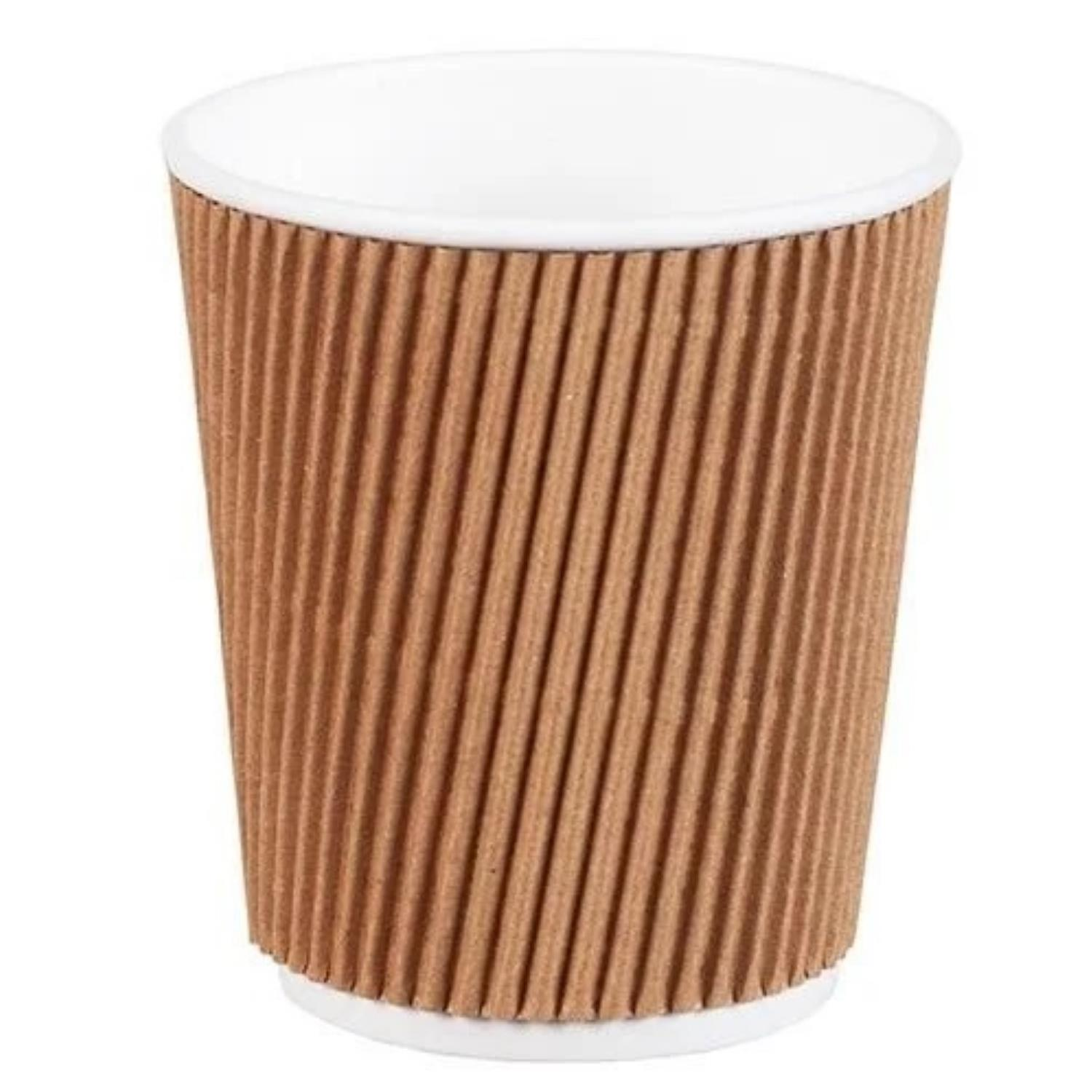 8 oz Double-Ripple Double-Wall Kraft Paper Coffee Cup 230 ml