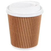 8 oz Double-Ripple Double-Wall Kraft Paper Coffee Cup 230 ml