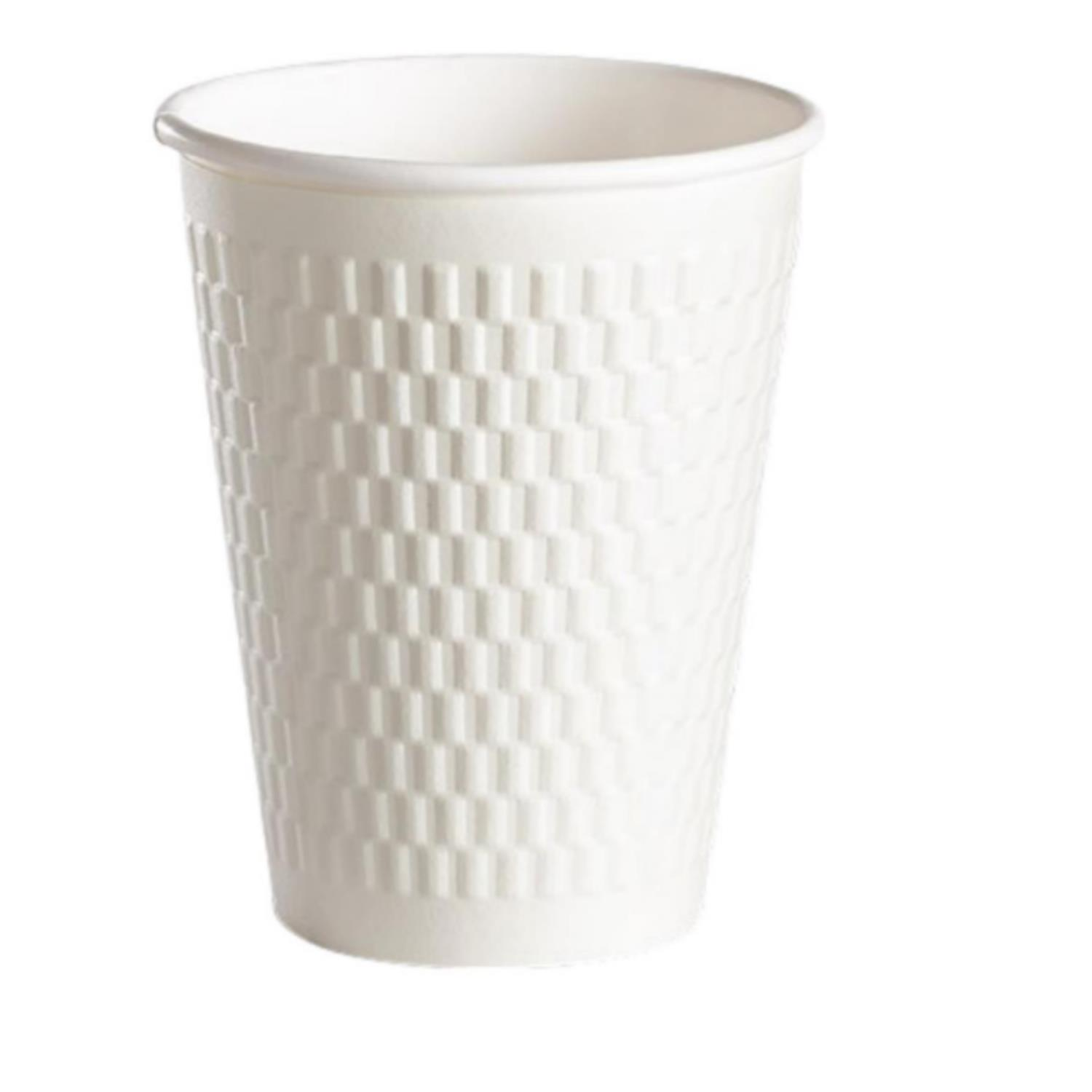 14 oz Kraft Embossed Double-Wall Paper Cups 400 ml Pack
