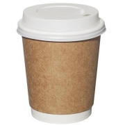 8oz Double Wall Kraft Paper Cups Insulated Disposable Coffee Cups