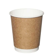 8oz Double Wall Kraft Paper Cups Insulated Disposable Coffee Cups
