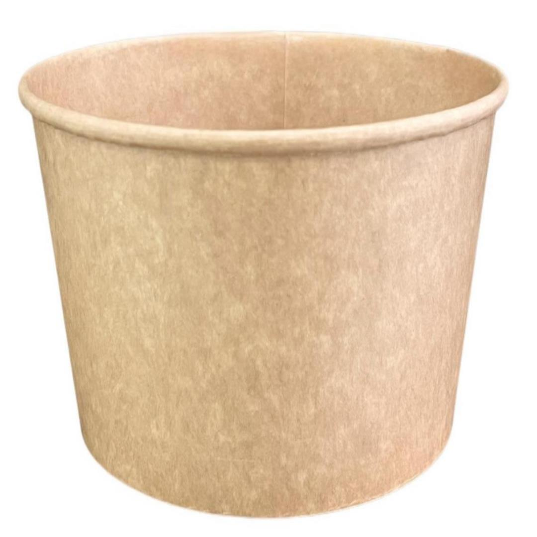 Kraft Paper Food Bucket 1750cc 300-Pack Heavy-Duty Takeaway Container