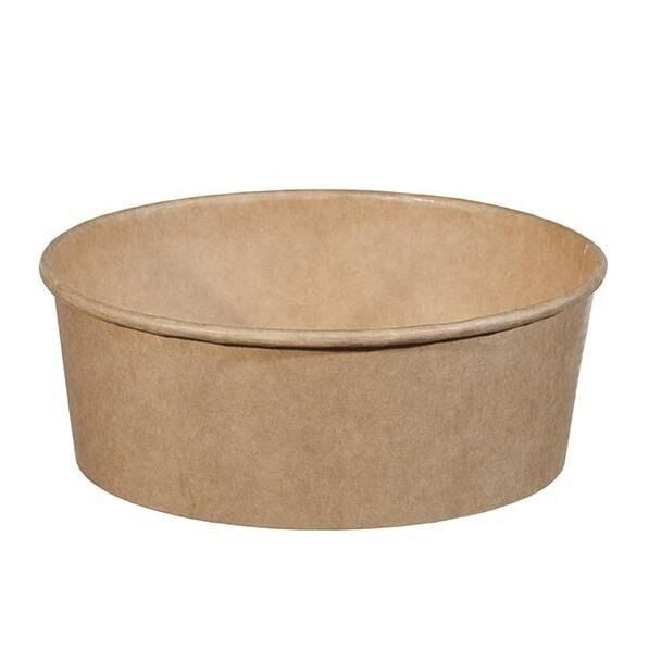 Kraft Disposable Paper Salad Bowl 500cc Leakproof Recyclable Pack