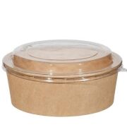 Kraft 500cc Leakproof Cardboard Salad Bowl with Clear Lid