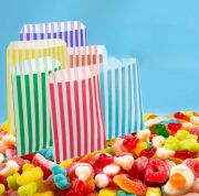 Striped Candy Paper Bags 12.5×19 cm Pack of 100