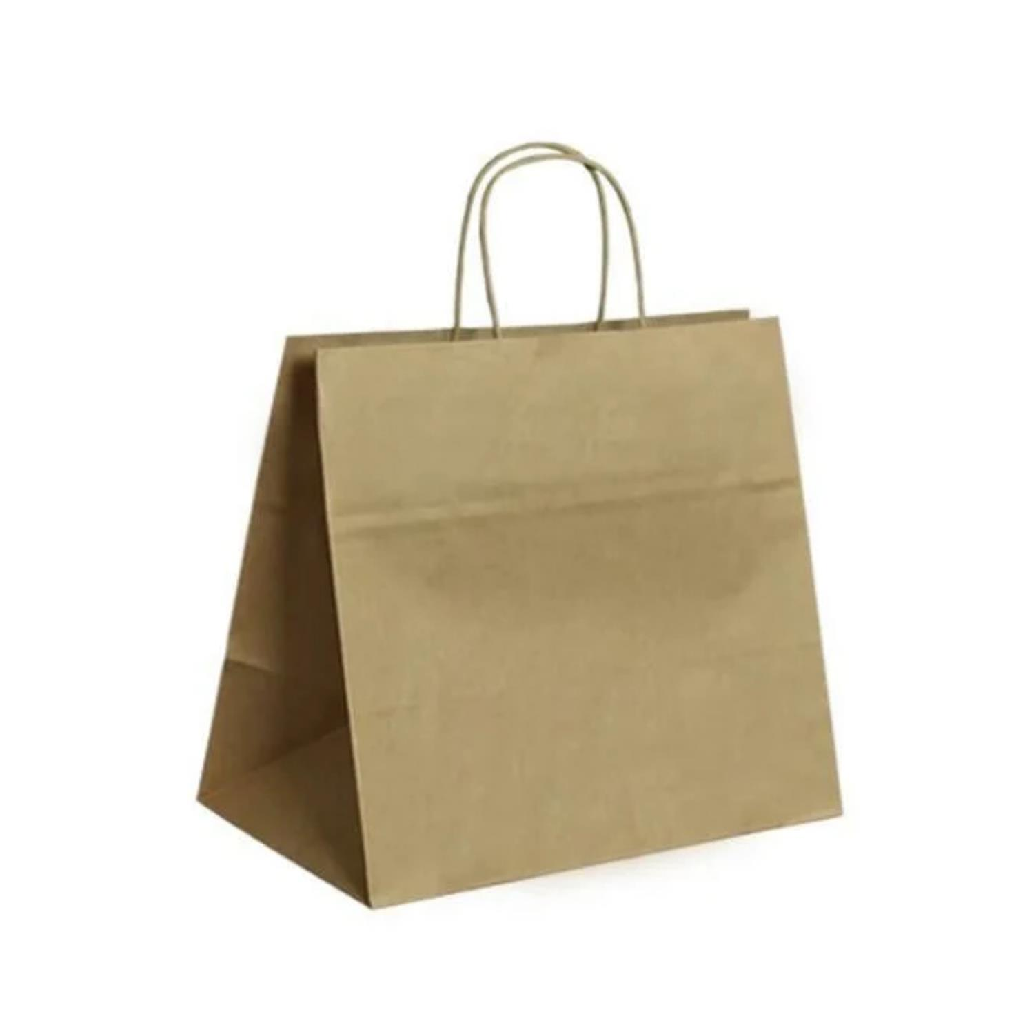 Kraft Twisted Handle Paper Bag 28x17x29 cm 90gsm Brown