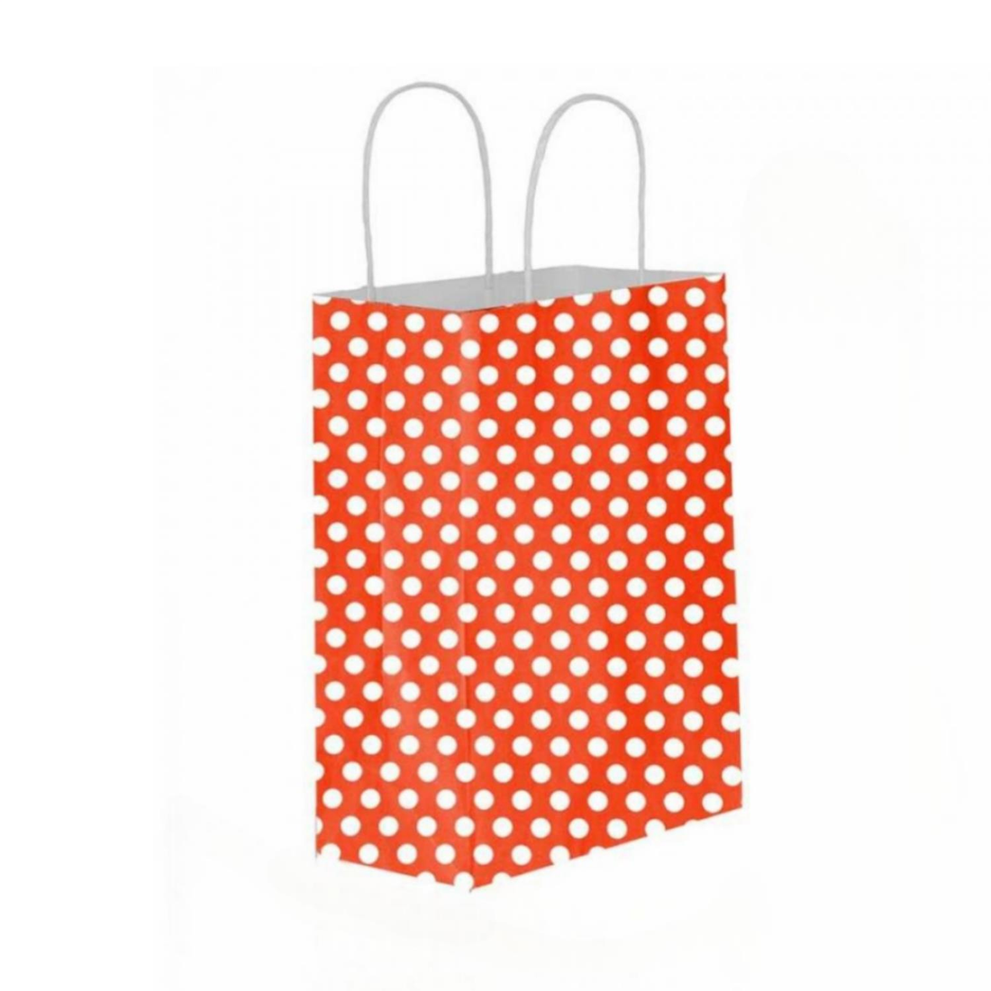 Red Polka-Dot Kraft Paper Gift Bag with Twisted Handles 25x31x12cm