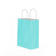 Blue Polka Dot Kraft Paper Bag with Twisted Handle 20x22x10cm