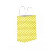 Yellow Polka-Dot Kraft Paper Bag Twisted Handles 20x22x10cm