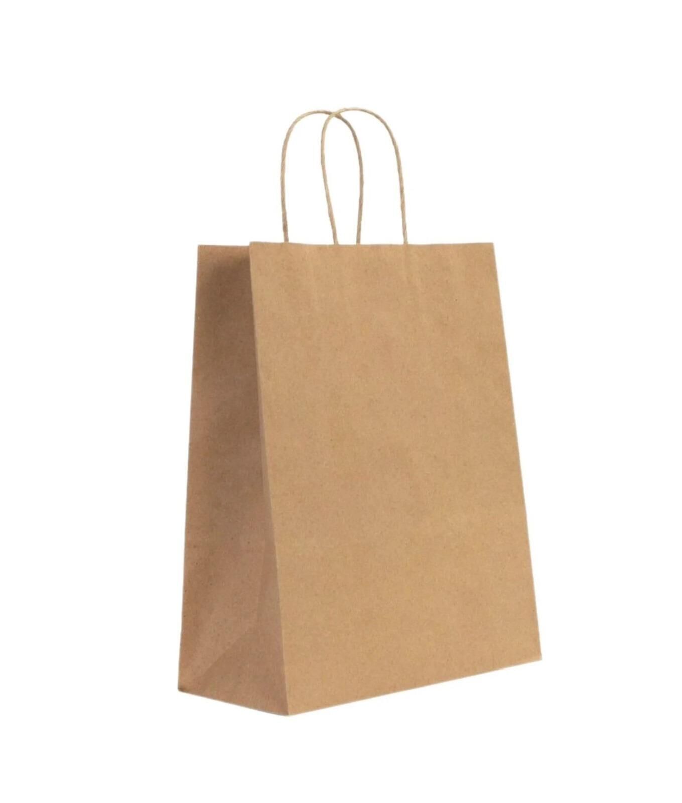 25x30x14 cm Brown Kraft Paper Bag with Twisted Handles