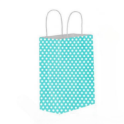Blue Polka-Dot Kraft Paper Bag with Twisted Handles 25×31×12 cm