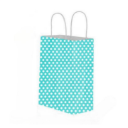 Blue Polka-Dot Kraft Paper Bag with Twisted Handles 25×31×12 cm