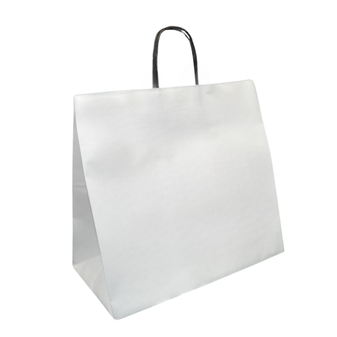 White Kraft Bag with Black Twist Handles 32×30×16 cm