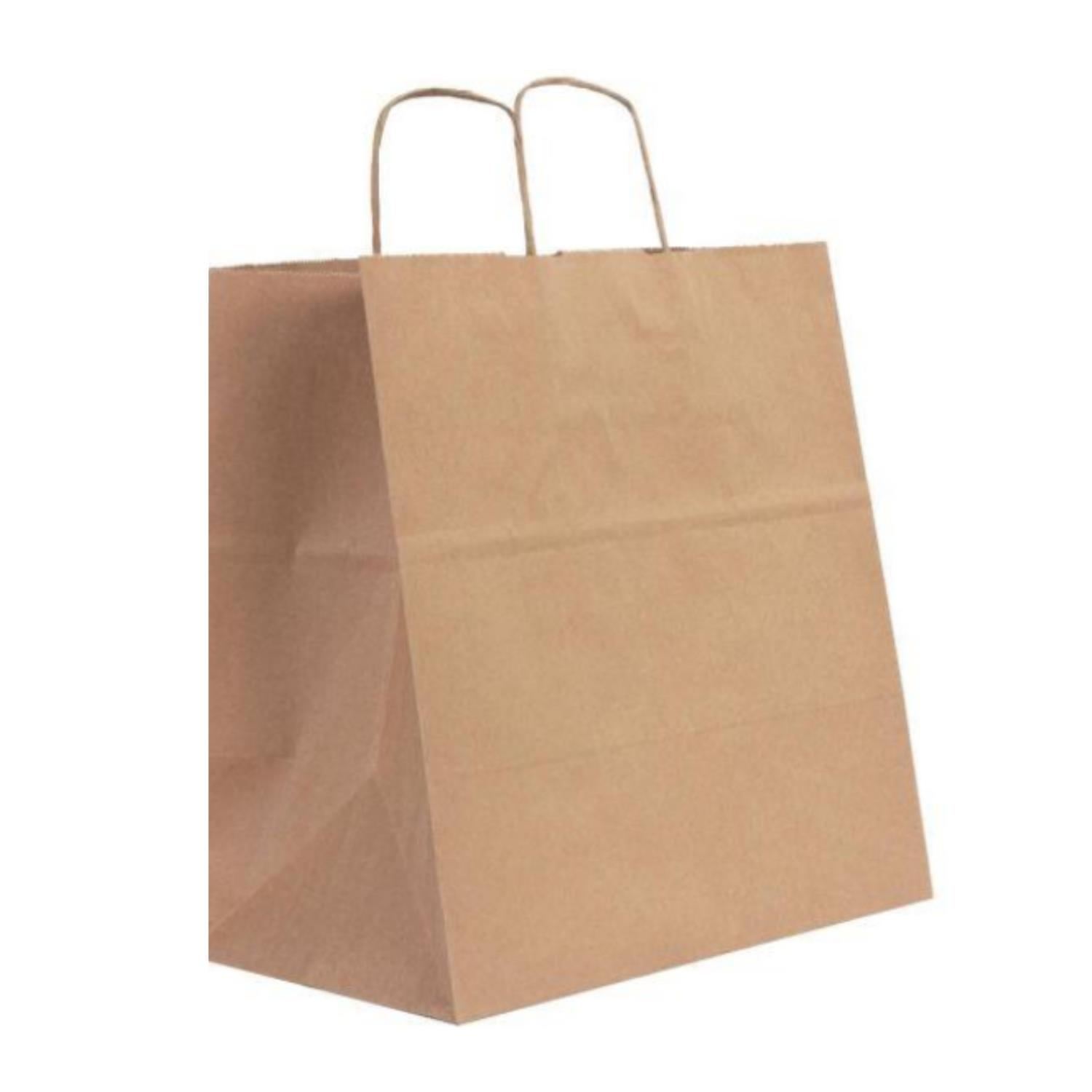 Brown Kraft Twist-Handle Paper Bag 32 x 35 x 21 cm Durable Recyclable