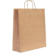 Brown Kraft Twisted-Handle Shopping Bag 32x38x16 cm Recycled
