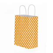 Orange Polka-Dot Kraft Paper Bag with Twisted Handles