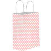 Pink Polka Dot Kraft Paper Bag with Twist Handle 32x40x12cm