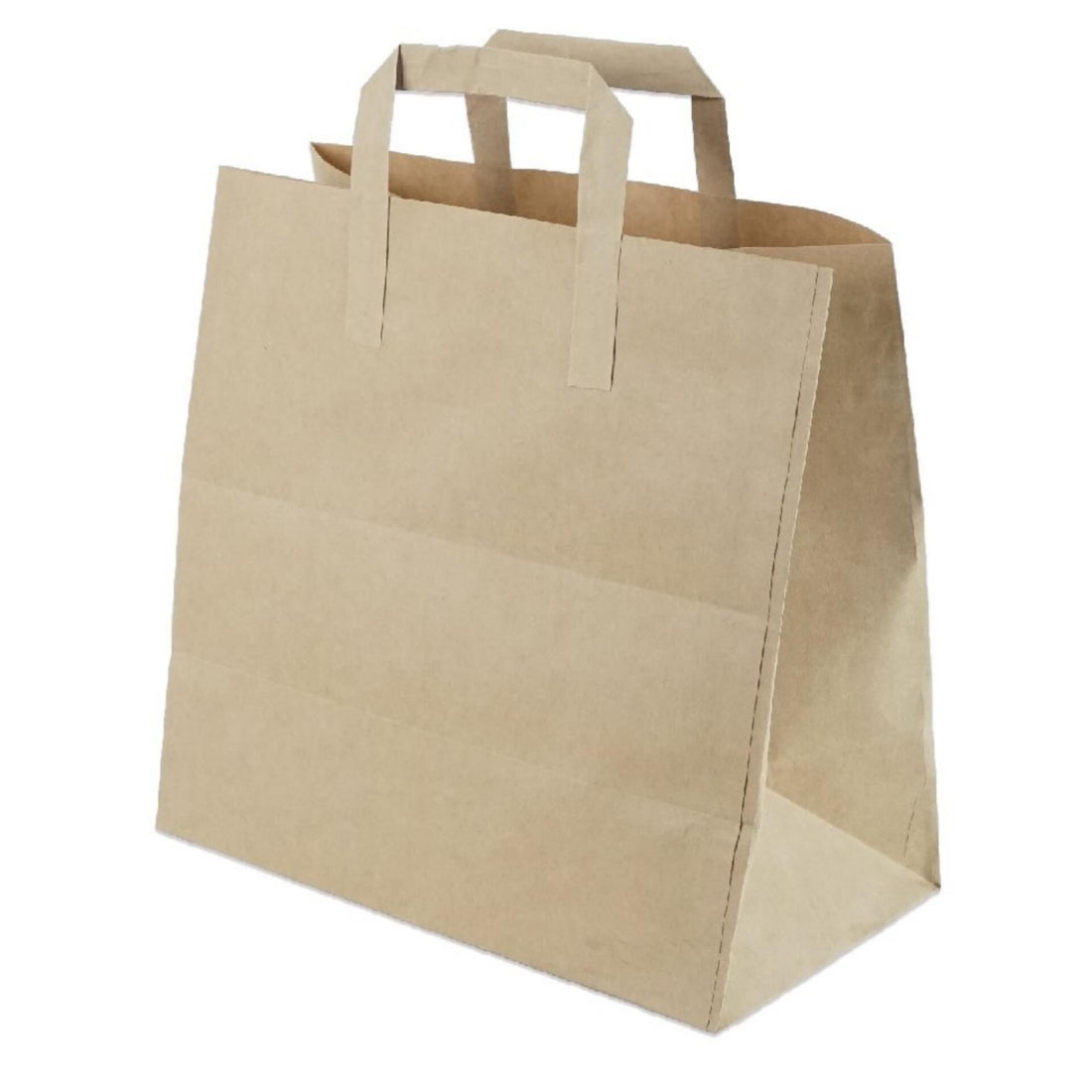 Kraft Flat-Handle Paper Carrier Bag Size 27x29x16 cm