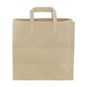 Kraft Flat-Handle Paper Carrier Bag Size 27x29x16 cm