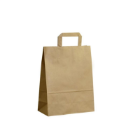 Brown Kraft Paper Bag with Inner Handle 22×26×12cm 90g/m²
