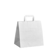 White Kraft Paper Bag with Internal Flat Handles 28×29×17 cm