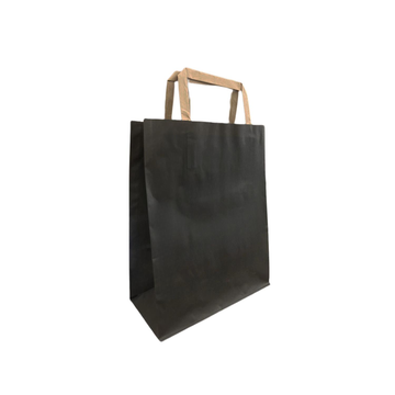 Kraft Paper Inner-Handle Black Shopping Bag 18x24x8cm 90gsm