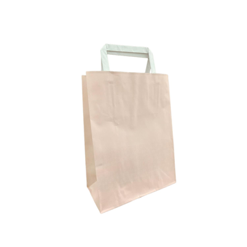 Dust Pink Kraft Paper Bag with Internal Handle 18×24×8cm Recyclable