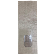 Kraft Paper Windowed Flat-Bottom Bag L 10.5x29.5x6.5cm Recyclable Natural