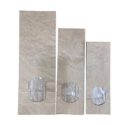 Kraft Paper Windowed Flat-Bottom Bag L 10.5x29.5x6.5cm Recyclable Natural