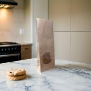 Kraft Paper Windowed Flat-Bottom Bag L 10.5x29.5x6.5cm Recyclable Natural