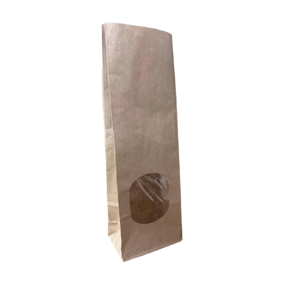 Brown Kraft Windowed Flat-Bottom Paper Bag M 8×25×5cm