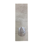 Kraft Windowed Gusseted Paper Bag Small 7×20.5×4 cm Recyclable