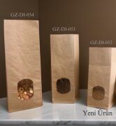 Kraft Windowed Gusseted Paper Bag Small 7×20.5×4 cm Recyclable