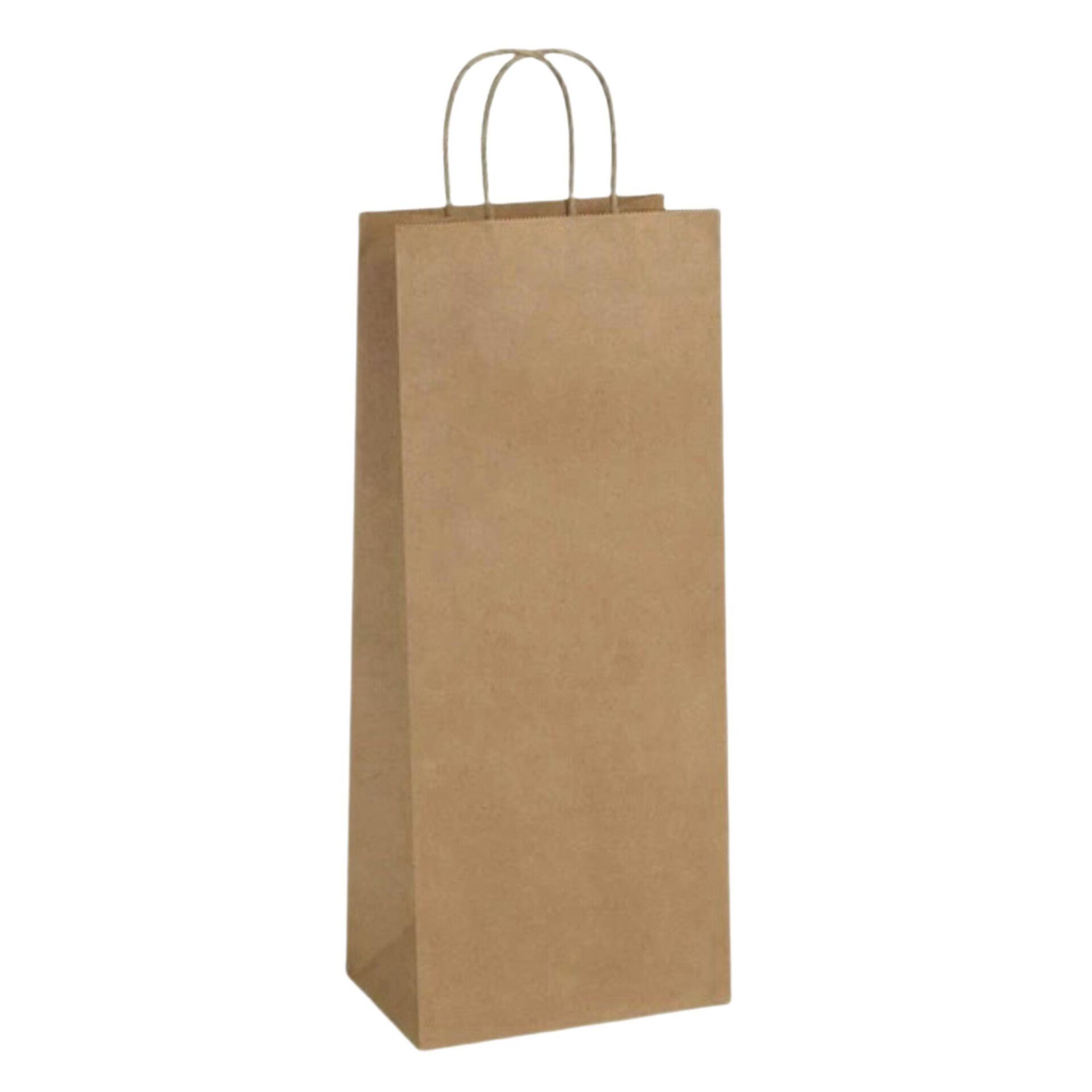 Recycled Kraft Bottle Gift Bag with Twisted Handles 12x36x7cm