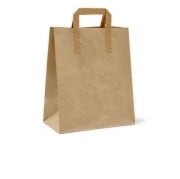 Small Brown Kraft Paper Bag with Flat Base and Handles