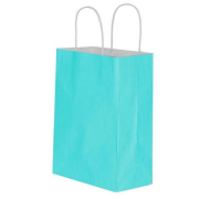 Blue Twisted Handle Kraft Paper Carrier Bag 32x40x12 cm