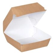 Natural Kraft Cardboard Burger Box Small 9.5×9.5×7.5 cm Recyclable