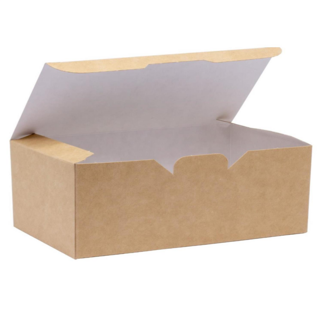 Kraft Cardboard Nugget Box Large 12x22x8cm Ventilated Food-Safe Grease-Resistant