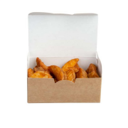 Kraft Cardboard Nugget Box Small 12x8x6cm Food-Safe Disposable Pack