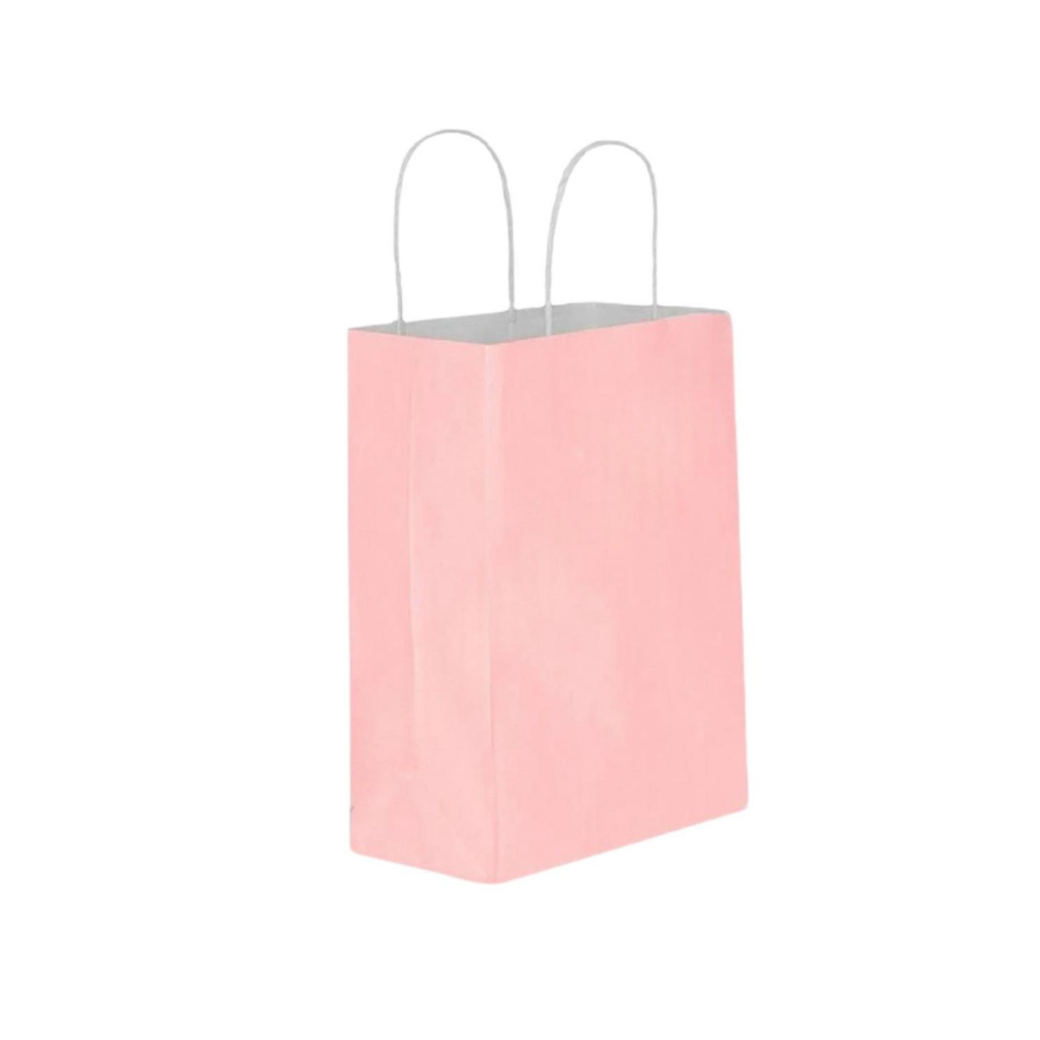 Pink Kraft Gift Bag, Twist Handles, 18×24×8 cm