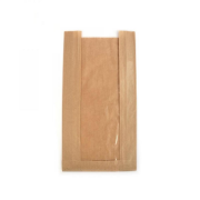 Kraft Window Paper Bread Bags 15x28x7cm Recyclable Pack