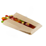 Kraft Window Paper Bread Bags 15x28x7cm Recyclable Pack
