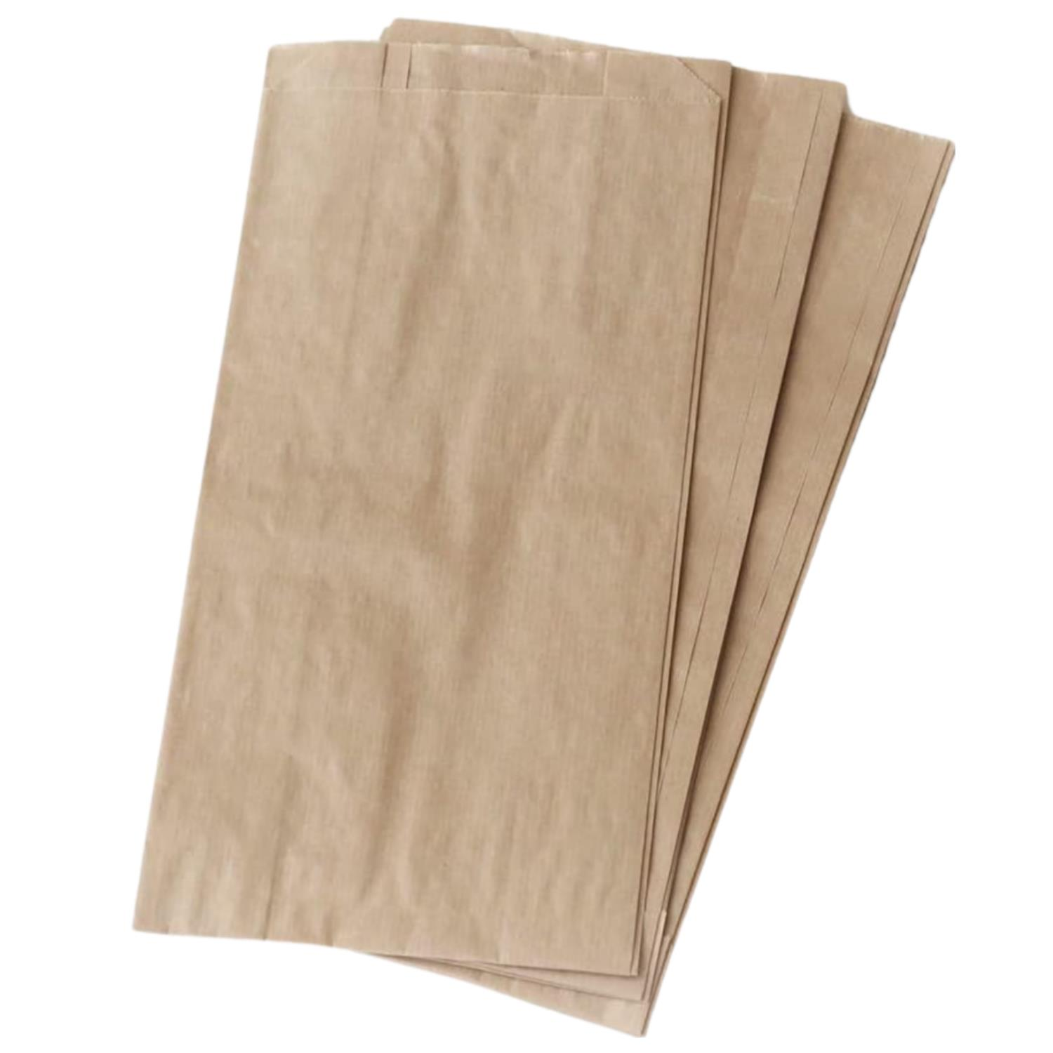 Samua Striped Kraft Paper Bags Capacity 500g Side-Gusset 15x28x8 cm