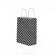 Black Polka-Dot Kraft Gift Bag with Twisted Handles 18×24×8cm