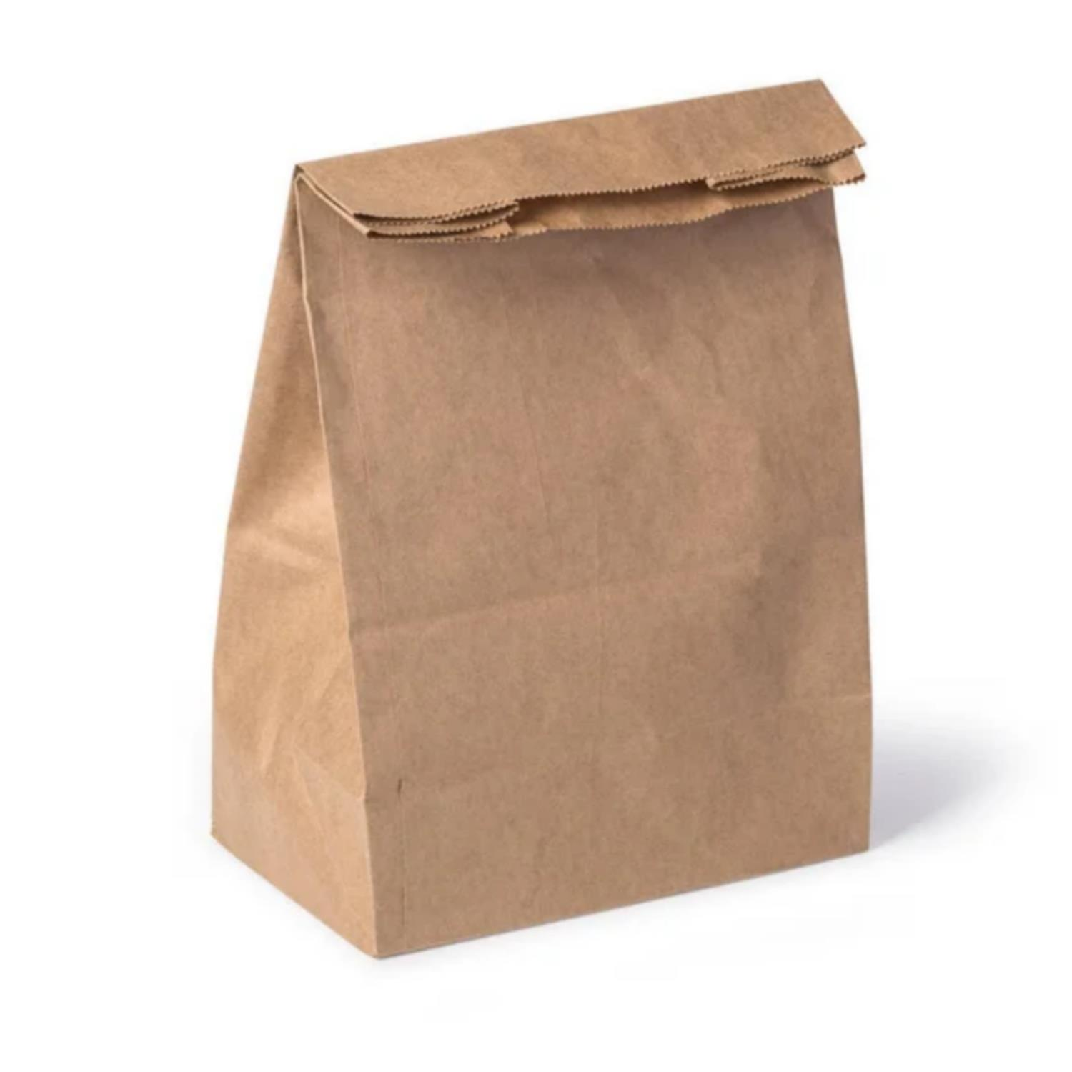 Brown Kraft Carry Bag 25x28x14cm Paper Food Delivery Bag