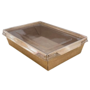 Kraft 1200ml Leakproof Rectangular Lunch Boxes with PET Lids