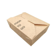 Kraft Cardboard Lunch Box with Lid 15x21x6.5cm Pack of 200
