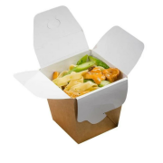 Kraft Cardboard Lunch Box with Lid 15x21x6.5cm Pack of 200
