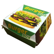 Green Recyclable Burger Box 12x12x7 cm Greaseproof Food-safe
